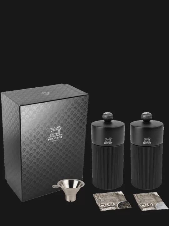 Peugeot Saveurs Salzmühlen | Pfeffermühlen^Line Matt Black Gift Set Bundle Noir mat